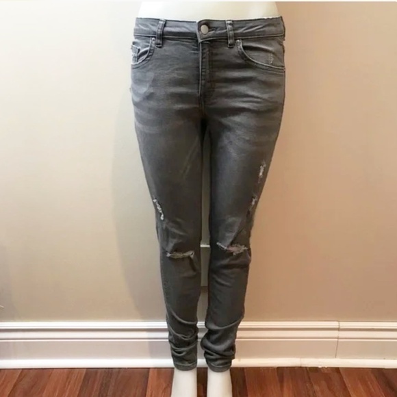 Grey Denim Distressed Denim Jean H&M 🤍 - Picture 1 of 9